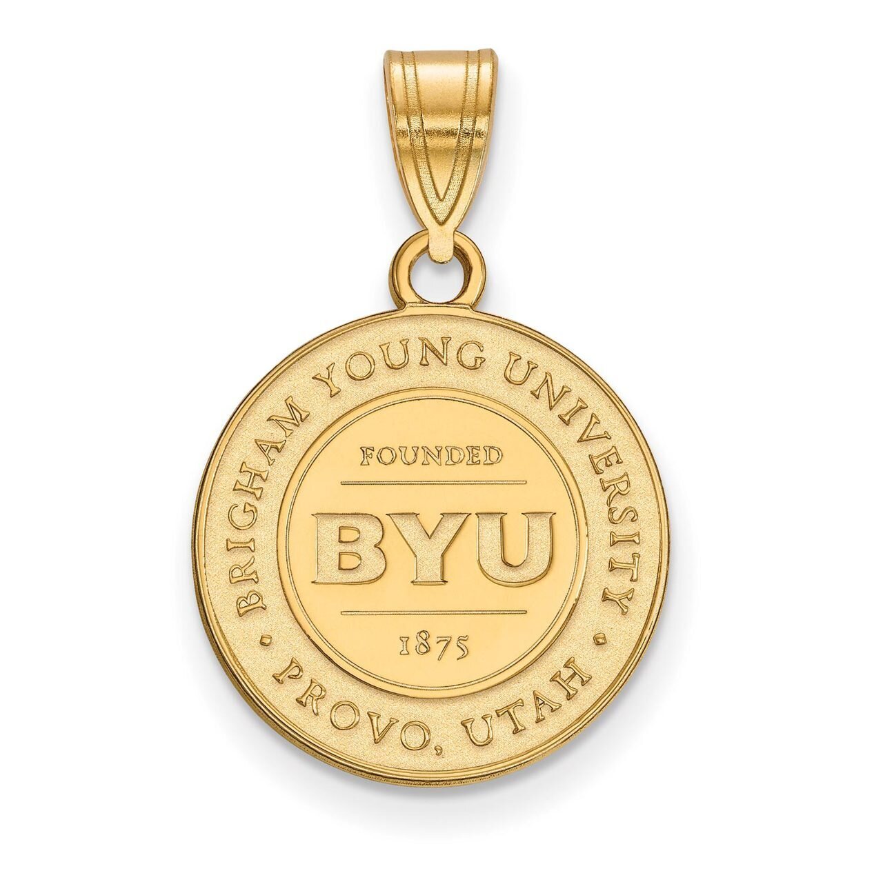Brigham Young University Medium Crest Pendant Gold-plated Silver GP007BYU