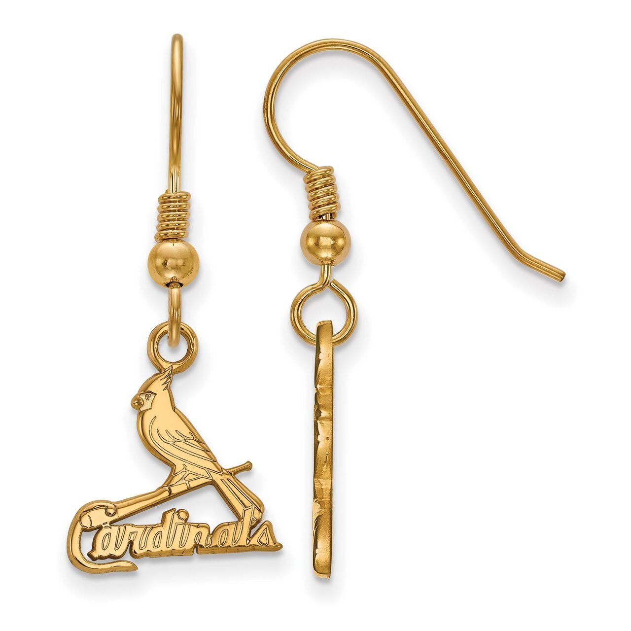 Saint Louis Cardinals Small Dangle Earring Wire Gold-plated Silver GP007CRD