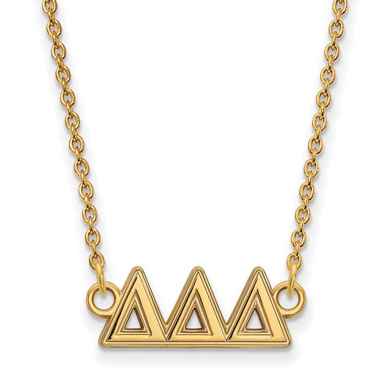 Delta Delta Delta Medium Pendant with 18 Inch Chain Gold-plated Silver GP007DDD-18, MPN: GP007DDD-1…