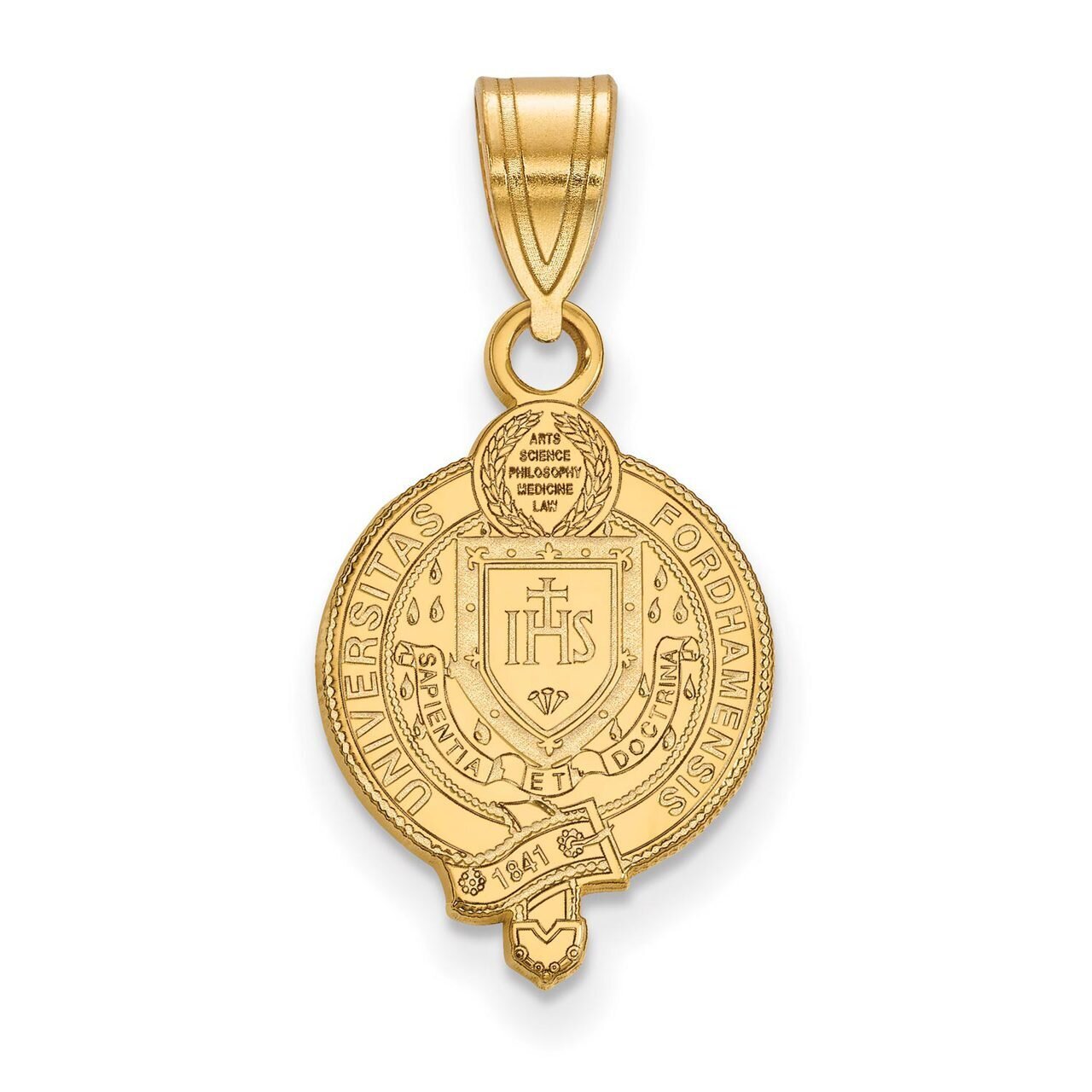Fordham University Medium Crest Pendant Gold-plated Silver GP007FOU