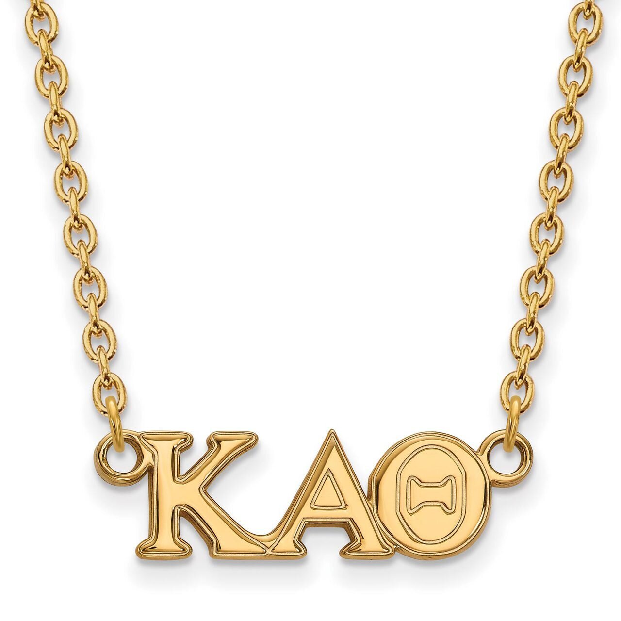 Kappa Alpha Theta Medium Pendant with 18 Inch Chain Gold-plated Silver GP007KAT-18
