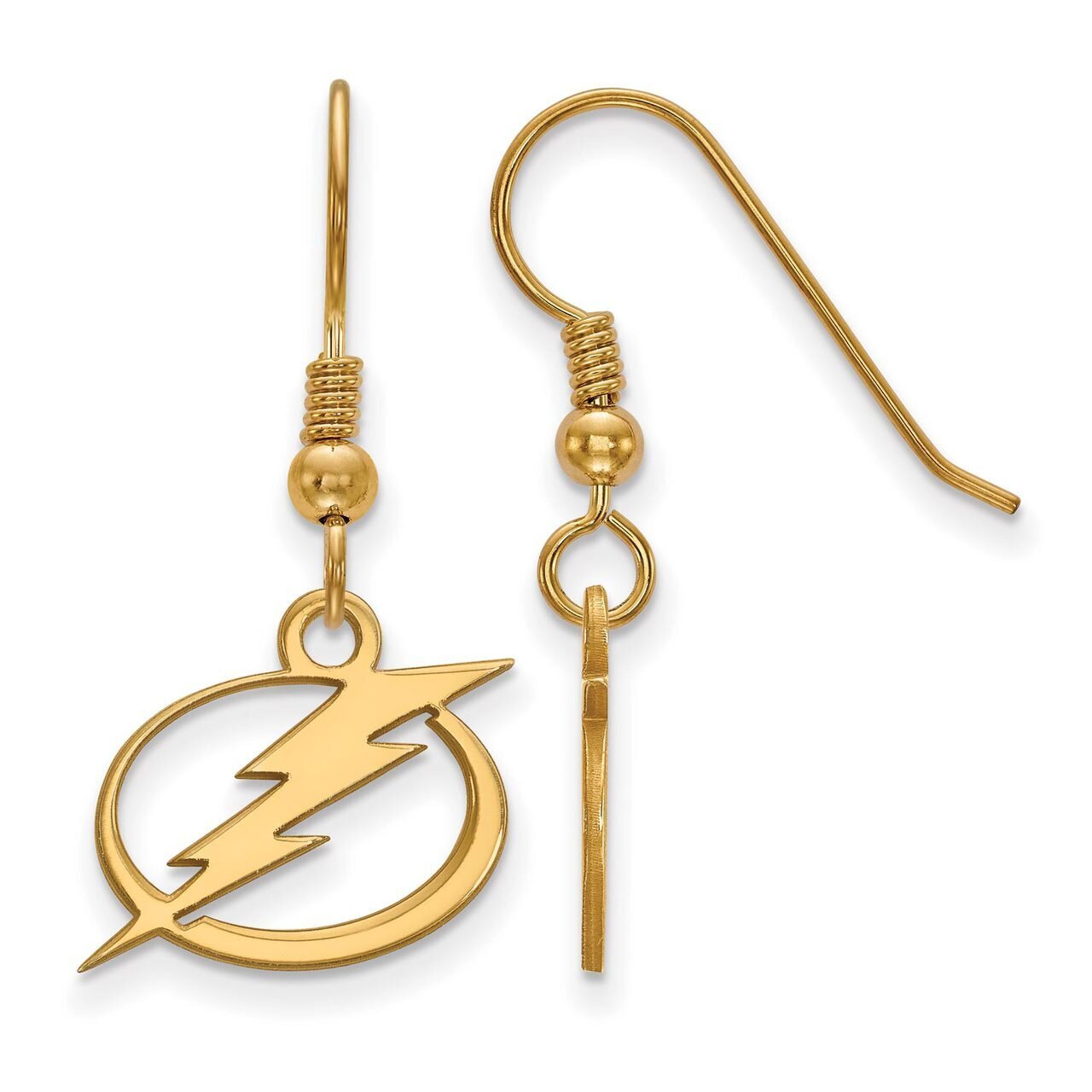 Tampa Bay Ligtning Small Dangle Earring Wire Gold-plated Silver GP007LIG