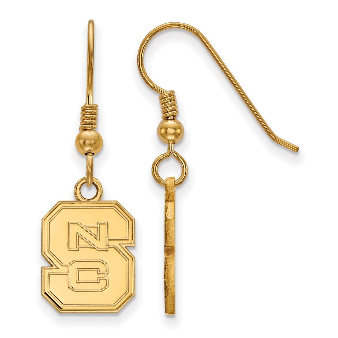 North Carolina State University Small Dangle Earring Wire Gold-plated Silver GP007NCS