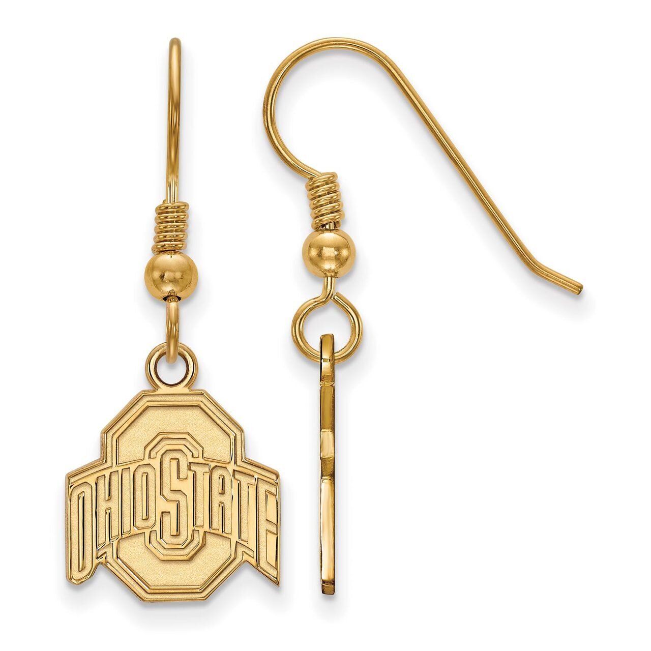 Ohio State University Small Dangle Earring Wire Gold-plated Silver GP007OSU
