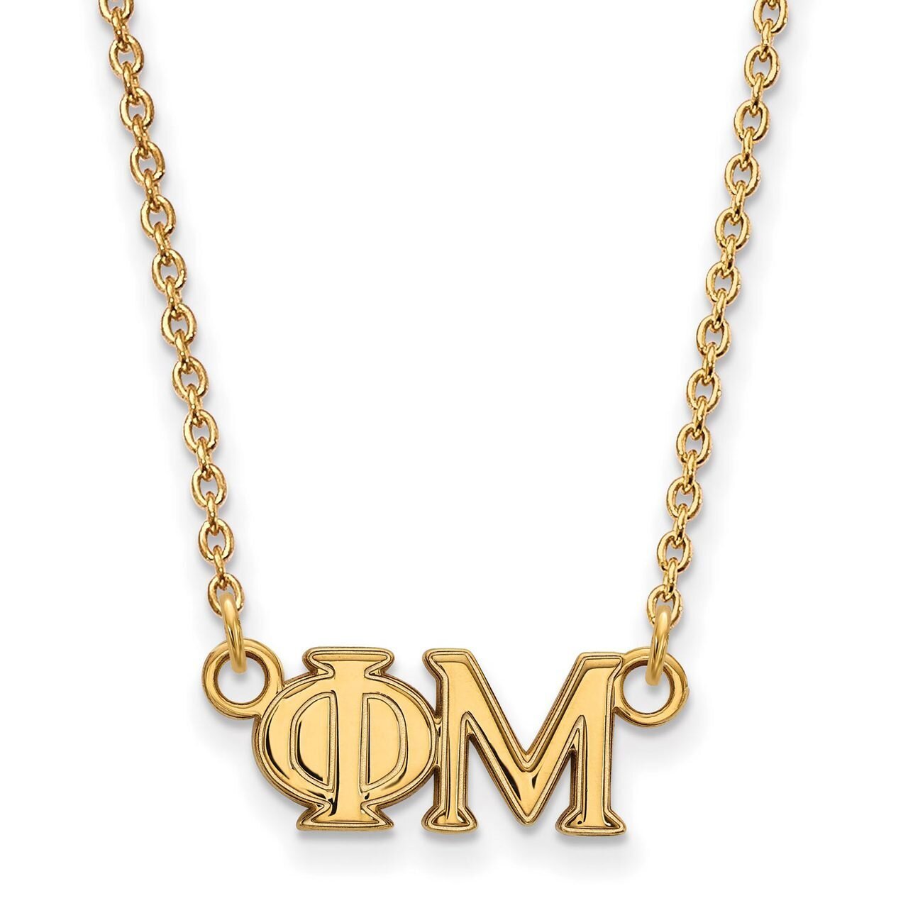 Phi Mu Medium Pendant with 18 Inch Chain Gold-plated Silver GP007PHM-18, MPN: GP007PHM-18, 88677490…