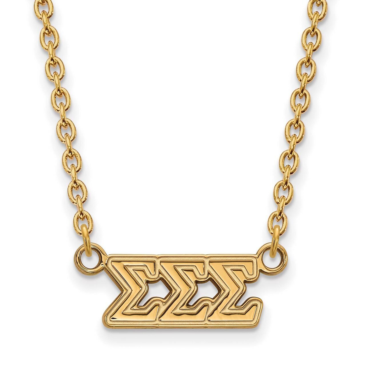 Sigma Sigma Sigma Medium Pendant with 18 Inch Chain Gold-plated Silver GP007SSS-18, MPN: GP007SSS-1…