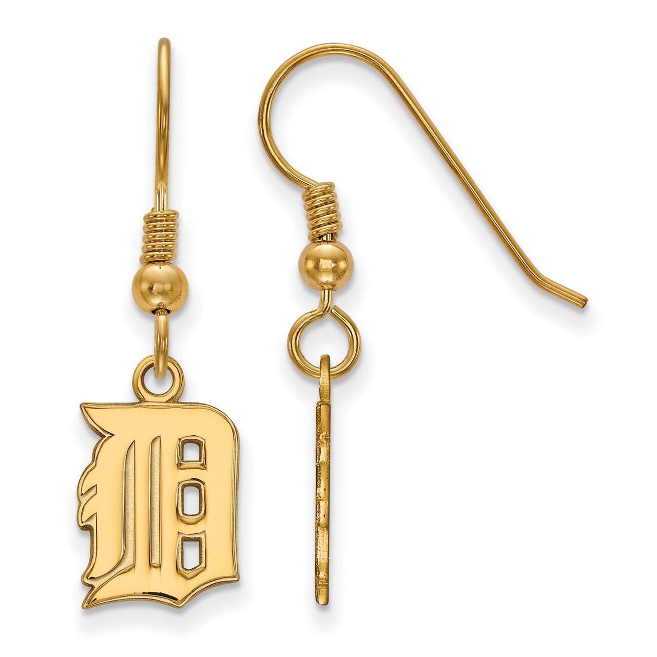 Detroit Tigers Small Dangle Earring Wire Gold-plated Silver GP007TIG, MPN: GP007TIG, 886774905907