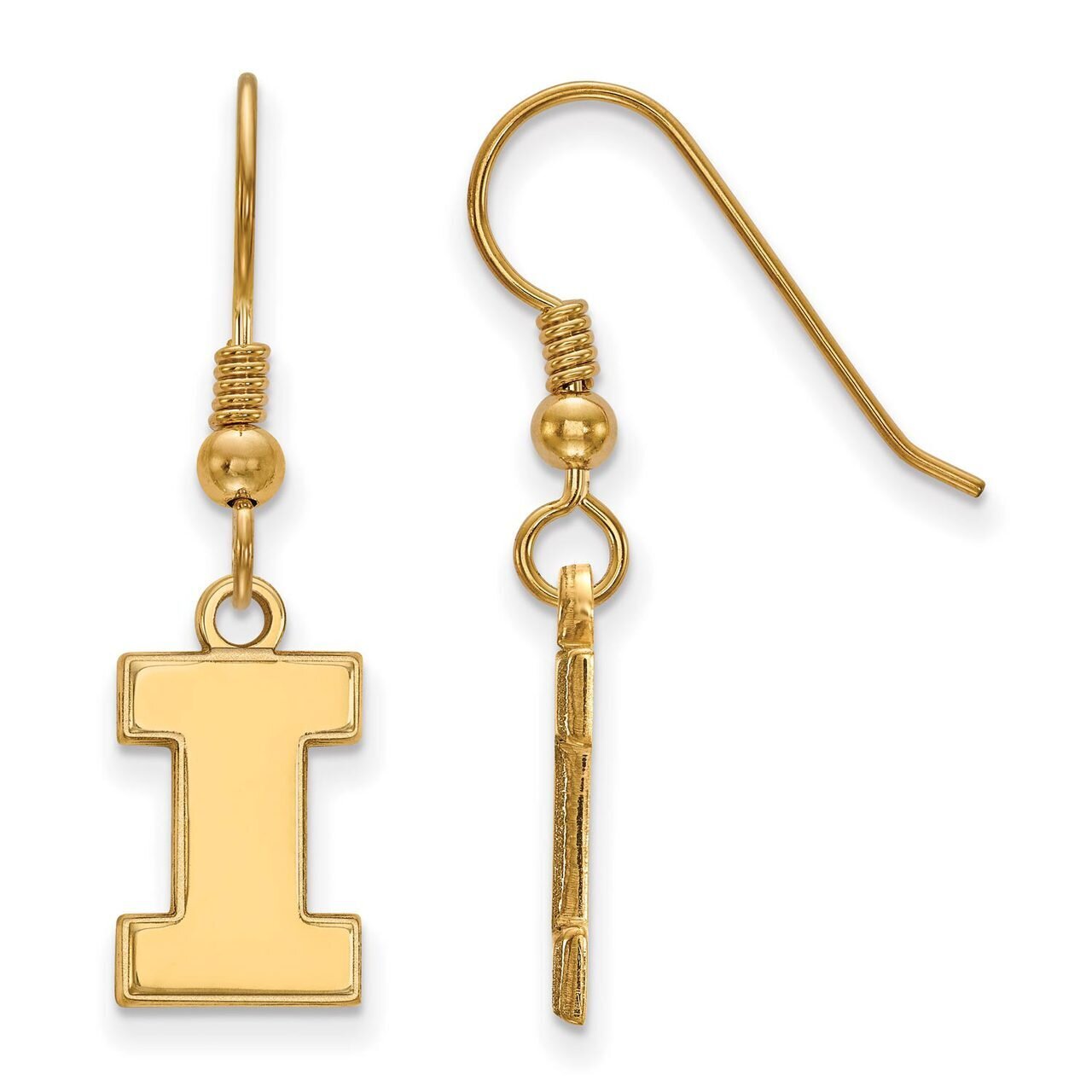 University of Illinois Small Dangle Earring Wire Gold-plated Silver GP007UIL, MPN: GP007UIL, 886774…