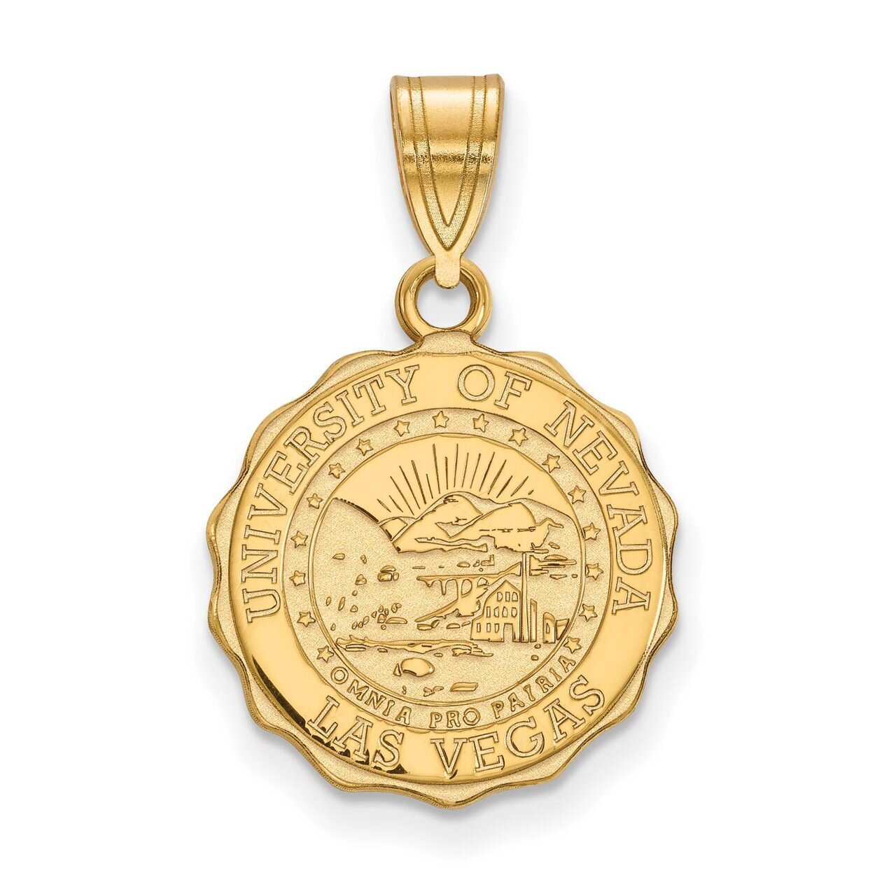 University of Nevada Las Vegas Medium Crest Pendant Gold-plated Silver GP007UNL, MPN: GP007UNL, 886…
