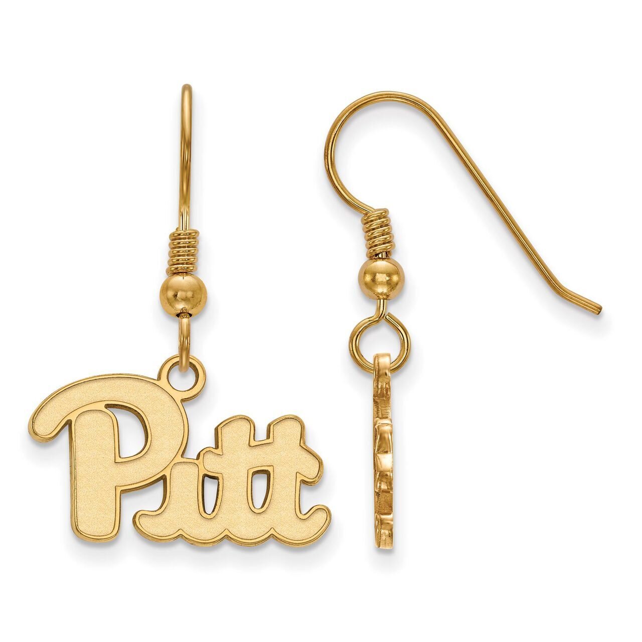University of Pittsburgh Small Dangle Earring Wire Gold-plated Silver GP007UPI
