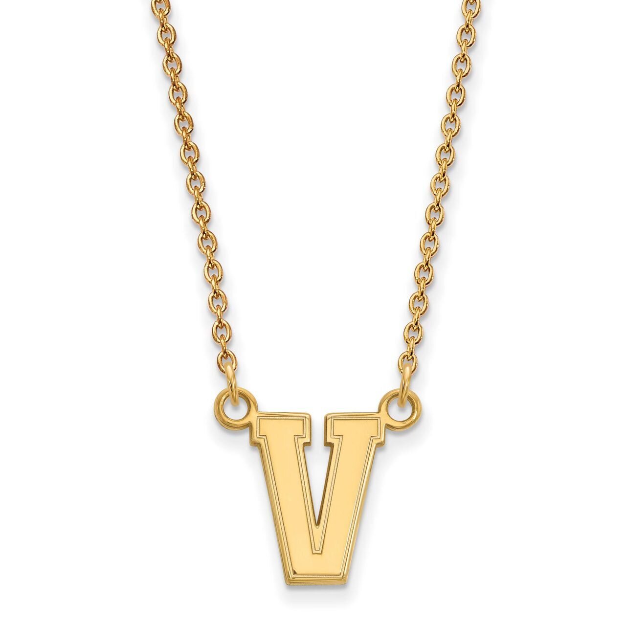 Vanderbilt University Small Pendant with Chain Necklace Gold-plated Silver GP007VAU-18, MPN: GP007V…