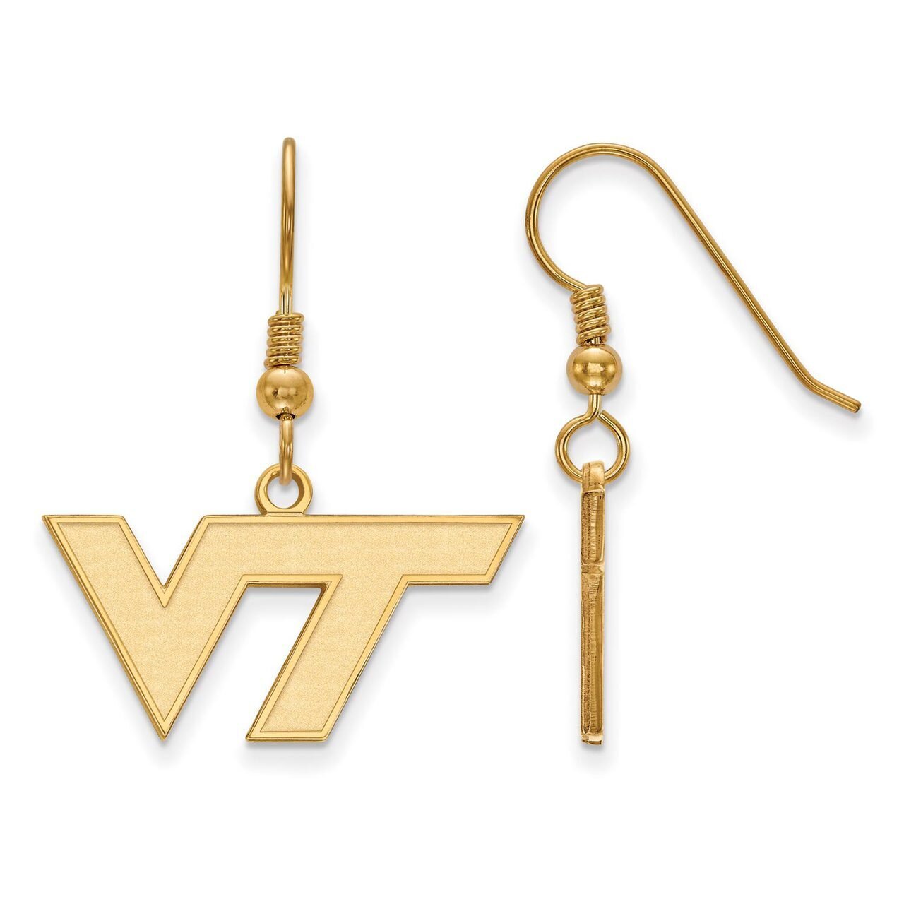 Virginia Tech Small Dangle Earring Wire Gold-plated Silver GP007VTE, MPN: GP007VTE, 886774906508