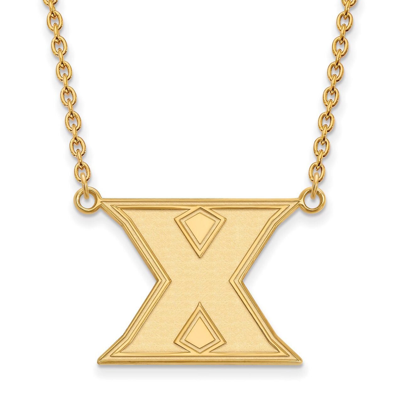 Xavier University Large Pendant with Chain Necklace Gold-plated Silver GP007XU-18