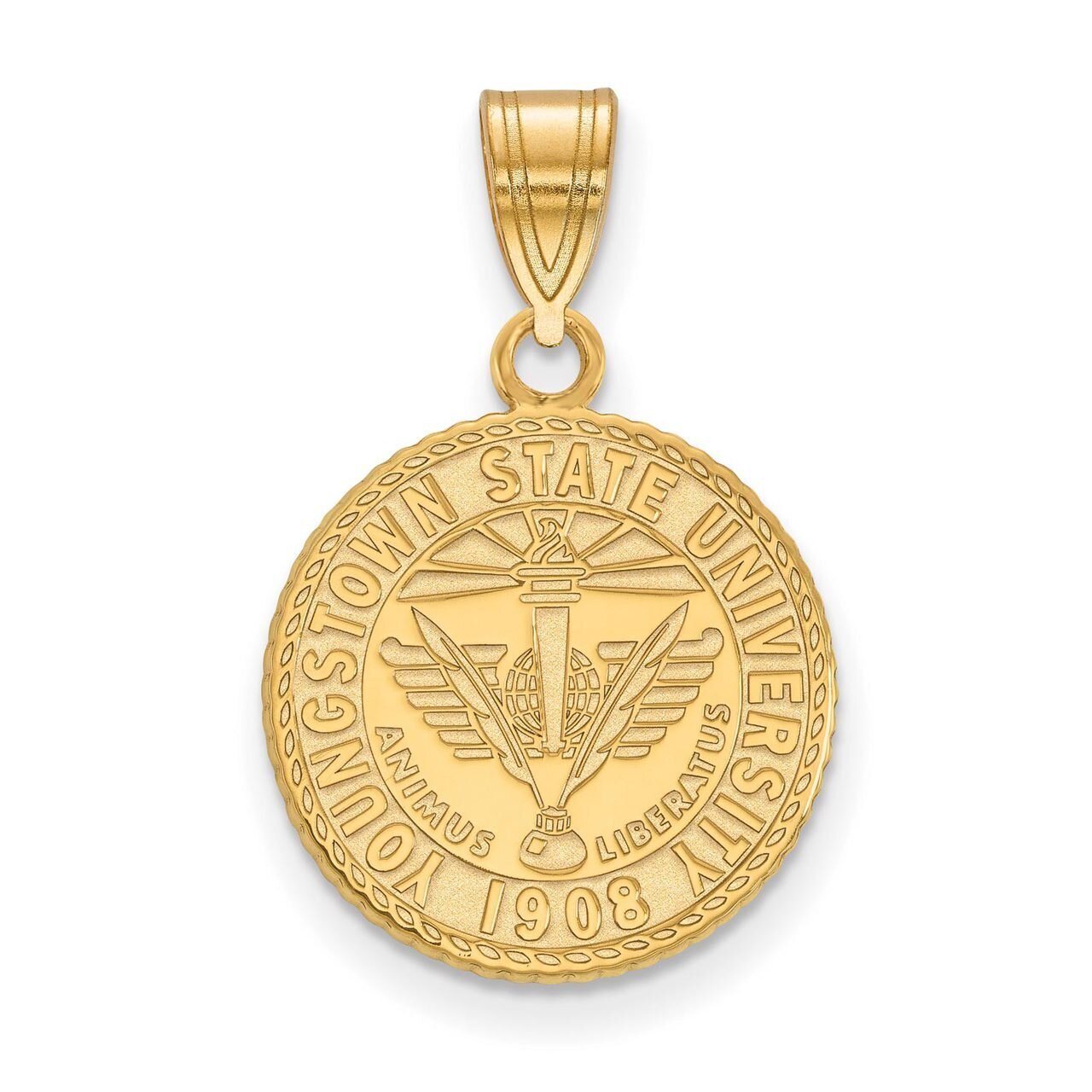 Youngstown State University Medium Crest Pendant Gold-plated Silver GP007YSU, MPN: GP007YSU, 886774…