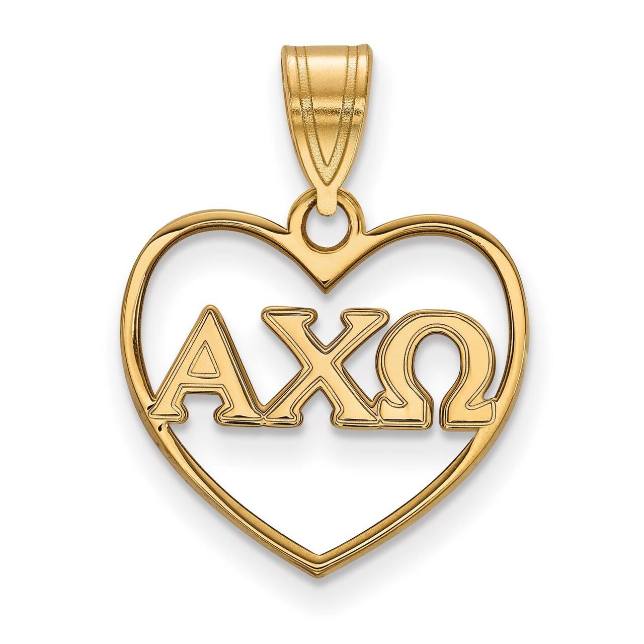 Alpha Chi Omega Heart Pendant Gold-plated Silver GP008ACO