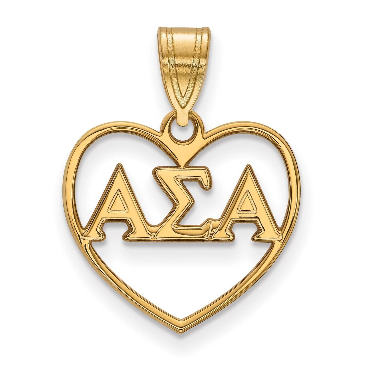 Alpha Sigma Alpha Heart Pendant Gold-plated Silver GP008ASI, MPN: GP008ASI, 886774906737