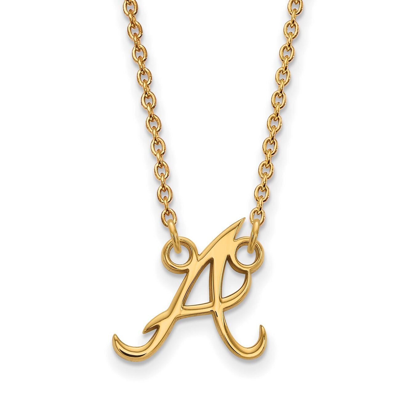 Atlanta Braves Small Pendant with Chain Necklace Gold-plated Silver GP008BRA-18, MPN: GP008BRA-18, …