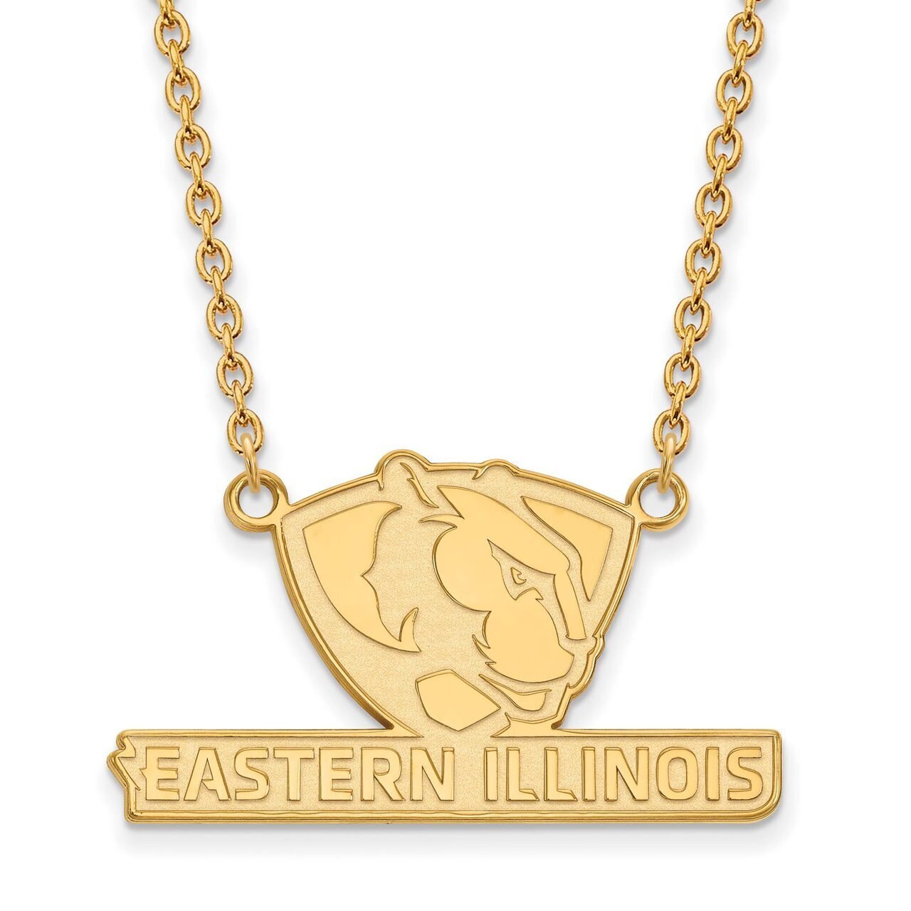 Eastern Illinois University Large Pendant with Chain Necklace Gold-plated Silver GP008EIU-18
