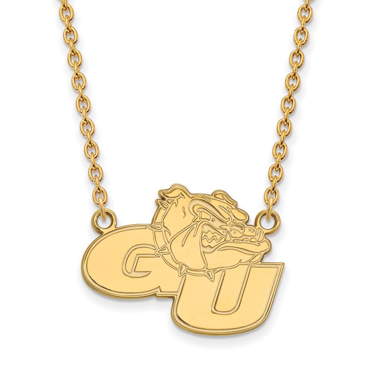 Gonzaga University Large Pendant with Chain Necklace Gold-plated Silver GP008GON-18