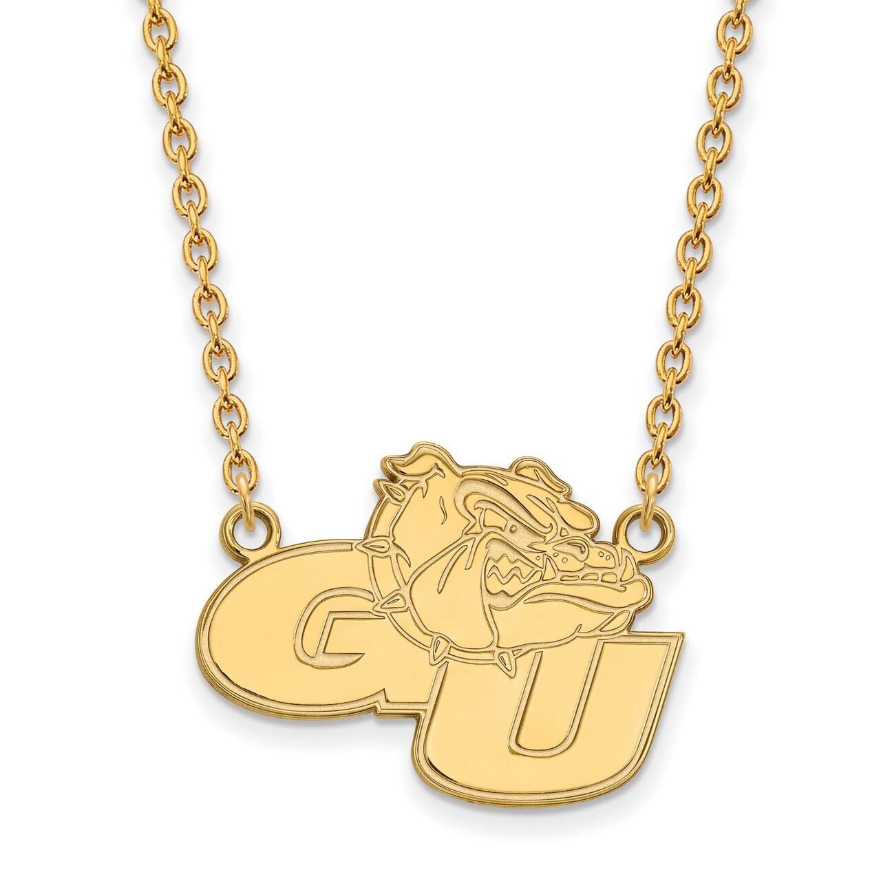 Gonzaga University Large Pendant with Chain Necklace Gold-plated Silver GP008GON-18, MPN: GP008GON-…