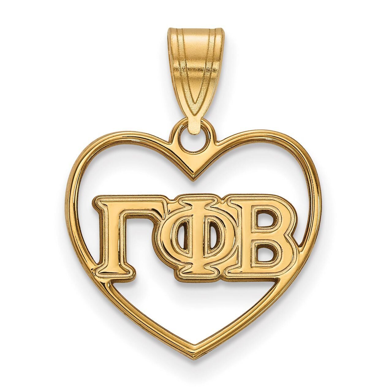 Gamma Phi Beta Heart Pendant Gold-plated Silver GP008GPB, MPN: GP008GPB, 886774907239