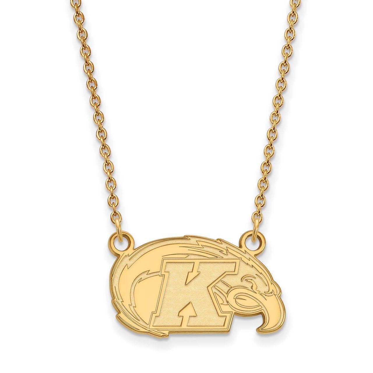 Kent State University Small Pendant with Chain Necklace Gold-plated Silver GP008KEN-18