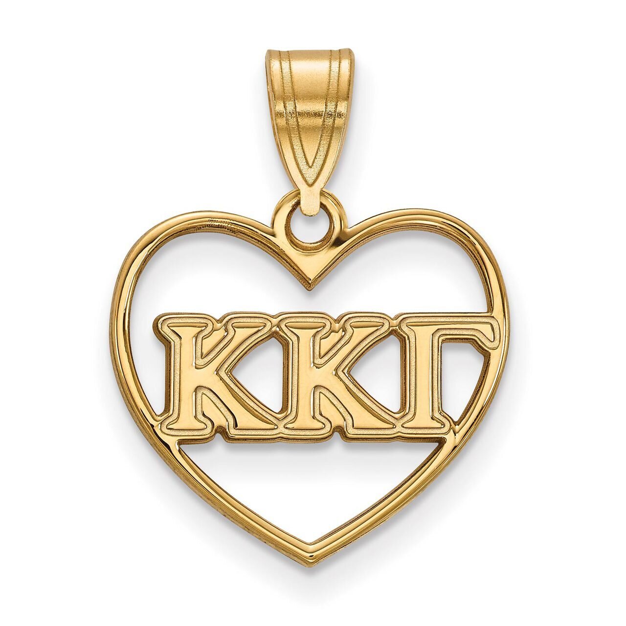 Kappa Kappa Gamma Heart Pendant Gold-plated Silver GP008KKG, MPN: GP008KKG, 886774907376