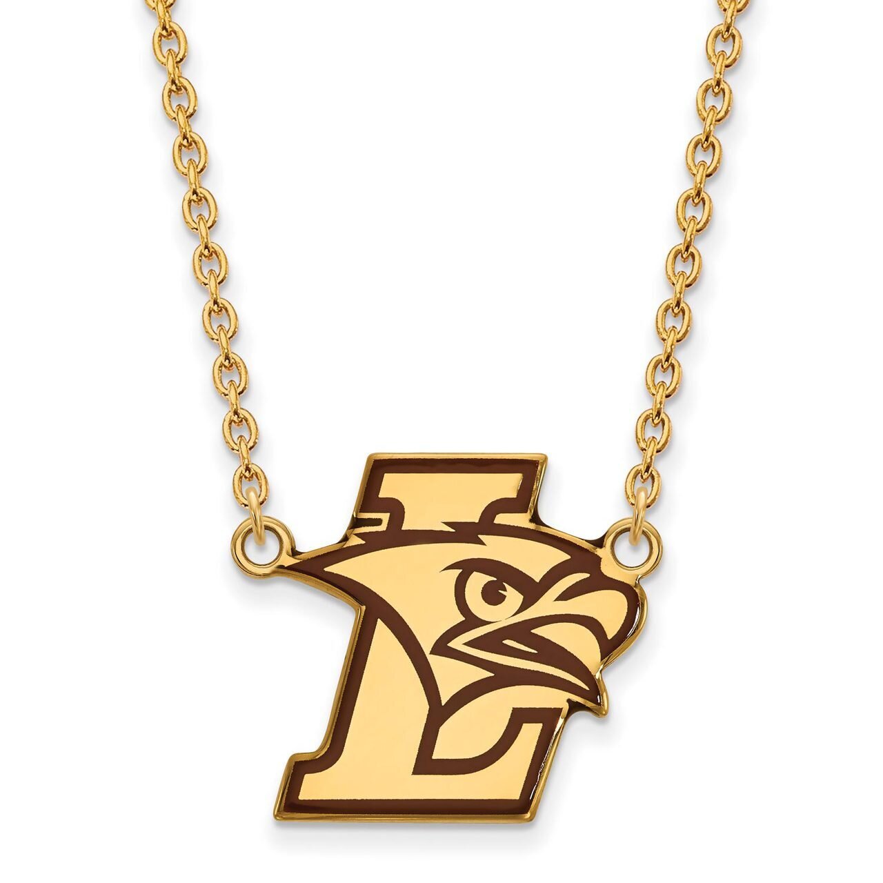 Lehigh University Large Enamel Pendant with Chain Necklace Gold-plated Silver GP008LHU-18