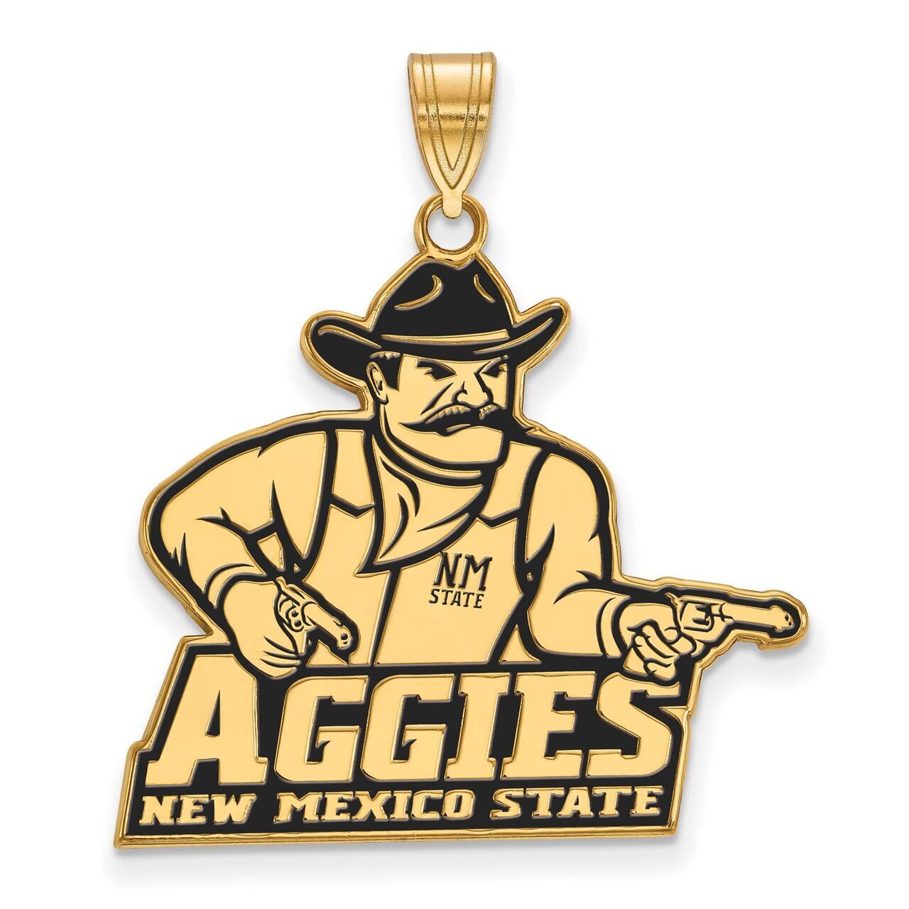 New Mexico State University x-Large Enamel Pendant Gold-plated Silver GP008NMS