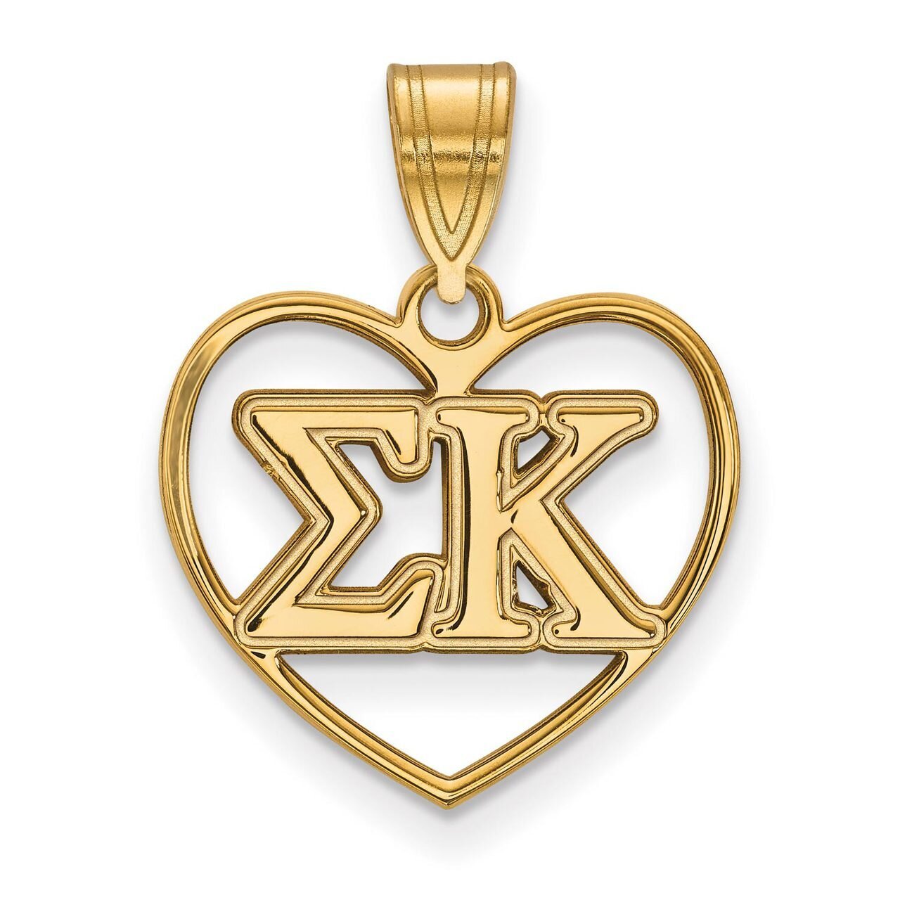 Sigma Kappa Heart Pendant Gold-plated Silver GP008SKP