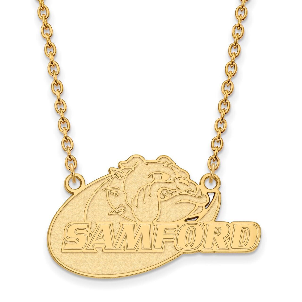Samford University Large Pendant with Chain Necklace Gold-plated Silver GP008SMF-18, MPN: GP008SMF-…