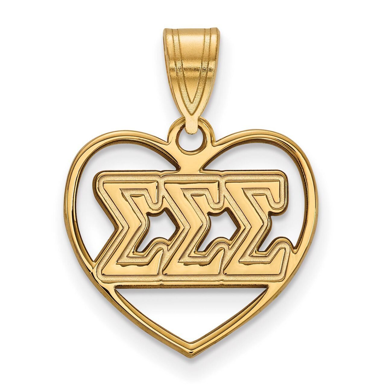 Sigma Sigma Sigma Heart Pendant Gold-plated Silver GP008SSS, MPN: GP008SSS, 886774907857