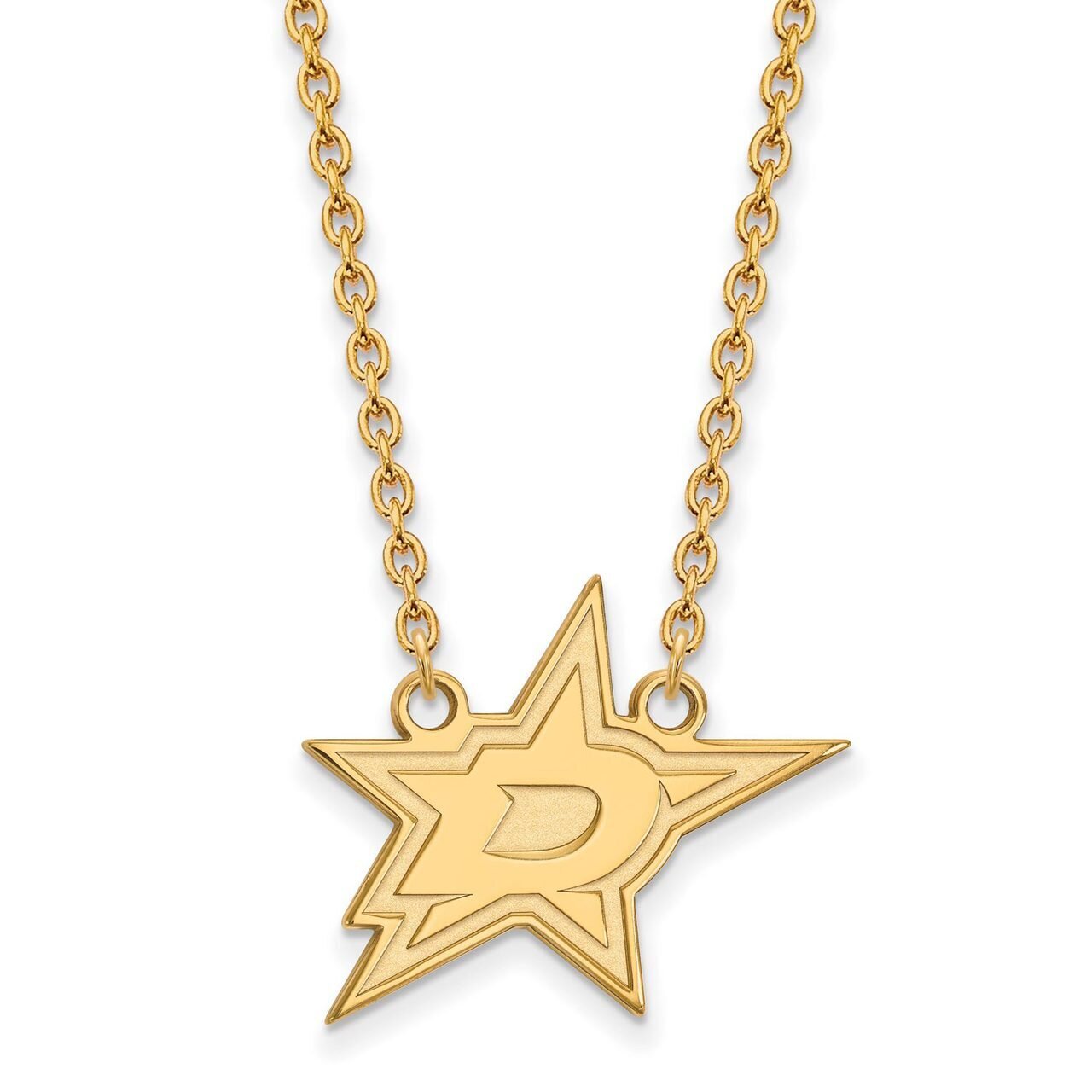 Dallas Stars Large Pendant with Chain Necklace Gold-plated Silver GP008STA-18, MPN: GP008STA-18, 88…