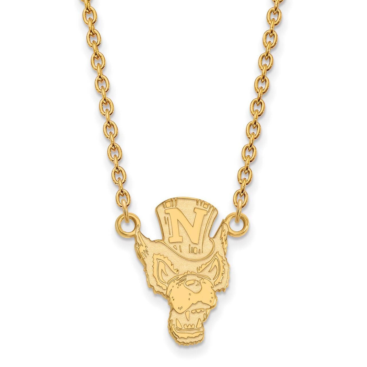 University of Nevada Large Pendant with Chain Necklace Gold-plated Silver GP008UNR-18, MPN: GP008UN…