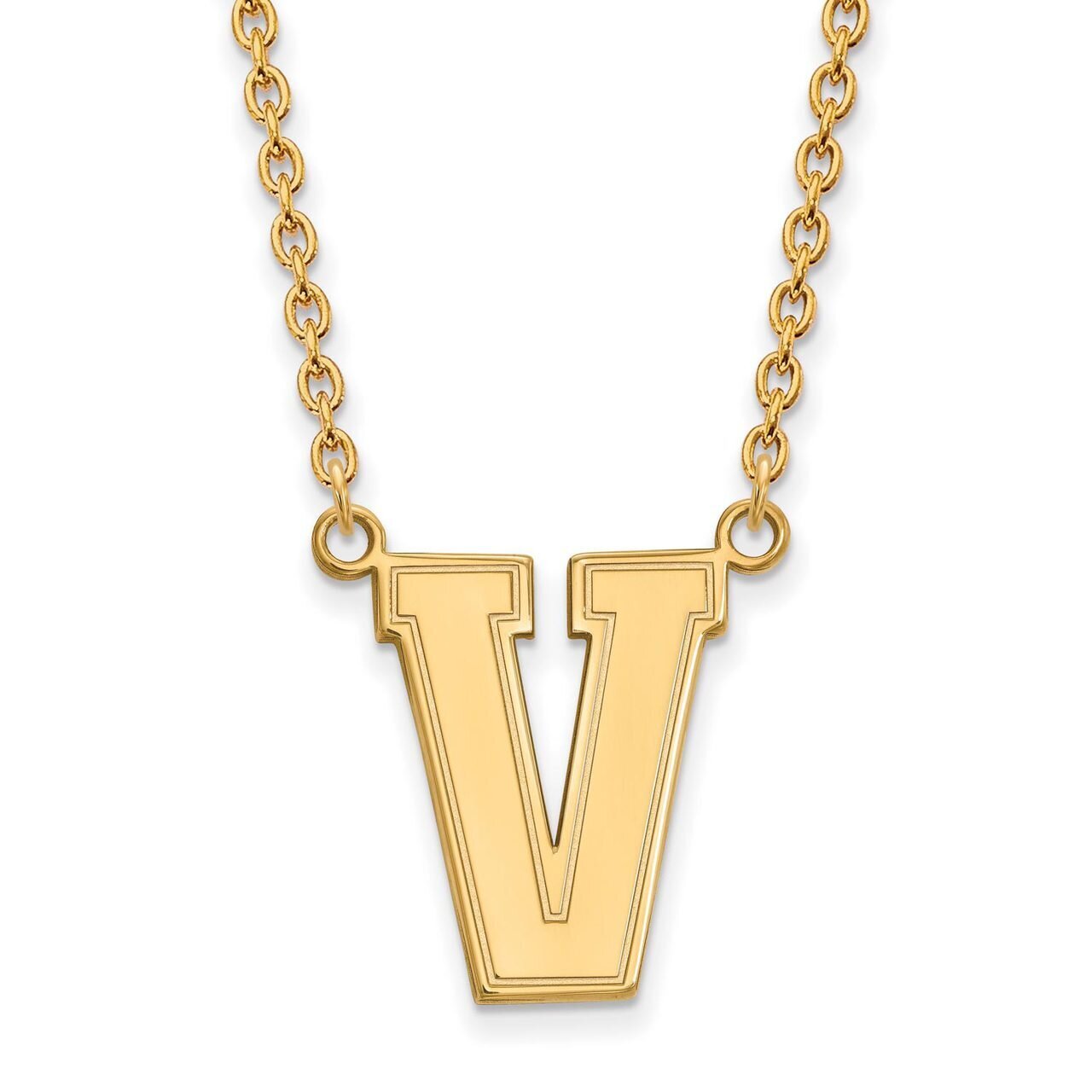 Vanderbilt University Large Pendant with Chain Necklace Gold-plated Silver GP008VAU-18