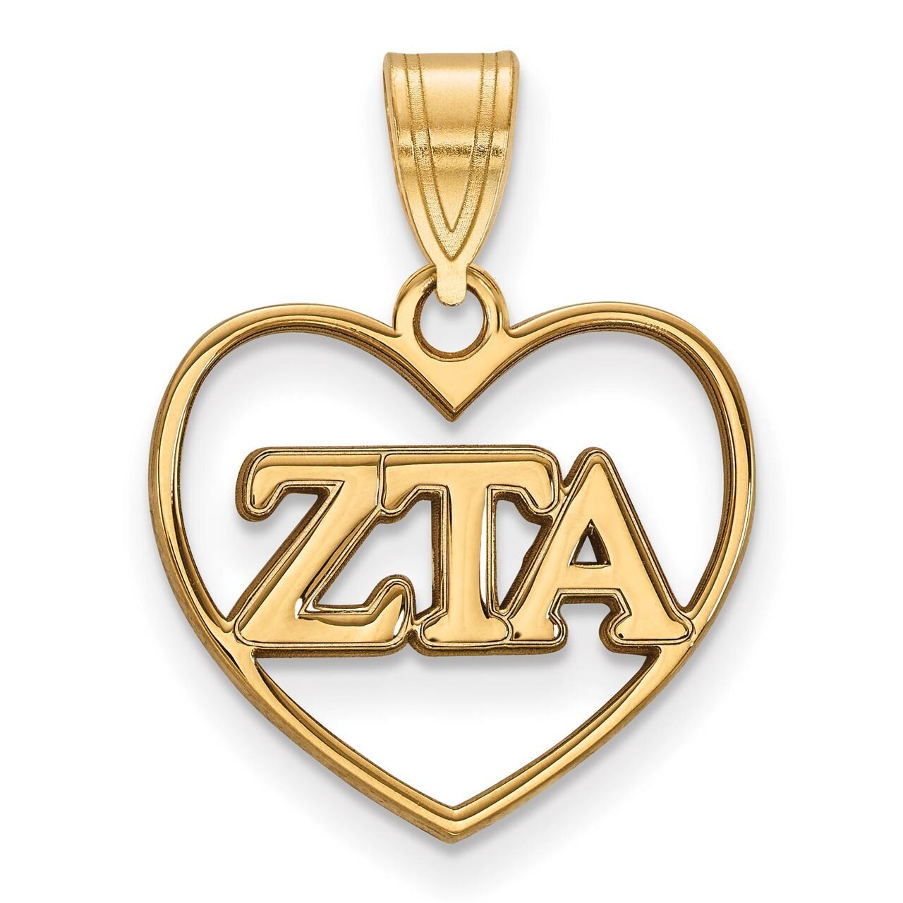 Zeta Tau Alpha Heart Pendant Gold-plated Silver GP008ZTA