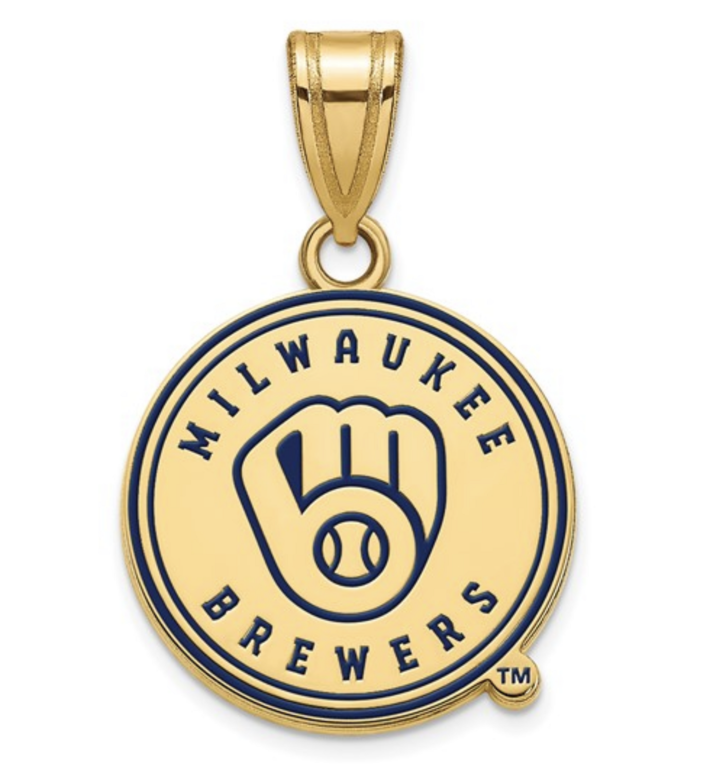 Milwaukee Brewers Medium Enamel Pendant Gold-plated Silver GP009BRE