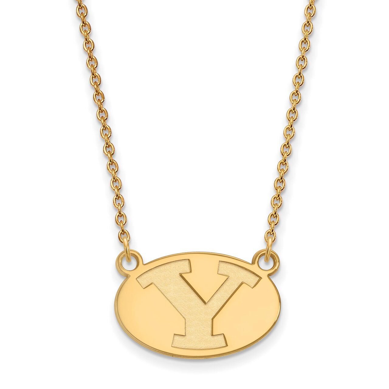 Brigham Young University Small Pendant with Chain Necklace Gold-plated Silver GP009BYU-18, MPN: GP0…
