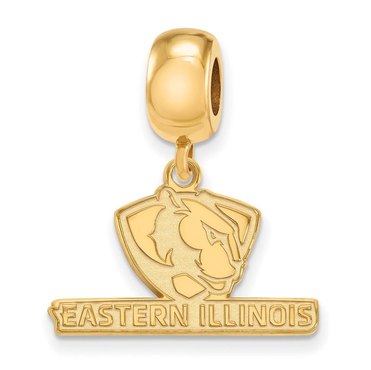Eastern Illinois University Bead Charm Small Dangle Gold-plated Silver GP009EIU