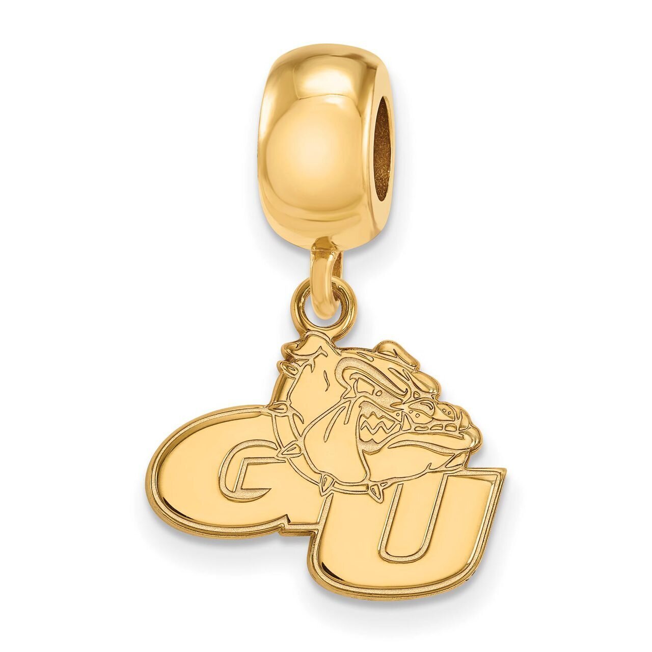 Gonzaga University Bead Charm Small Dangle Gold-plated Silver GP009GON