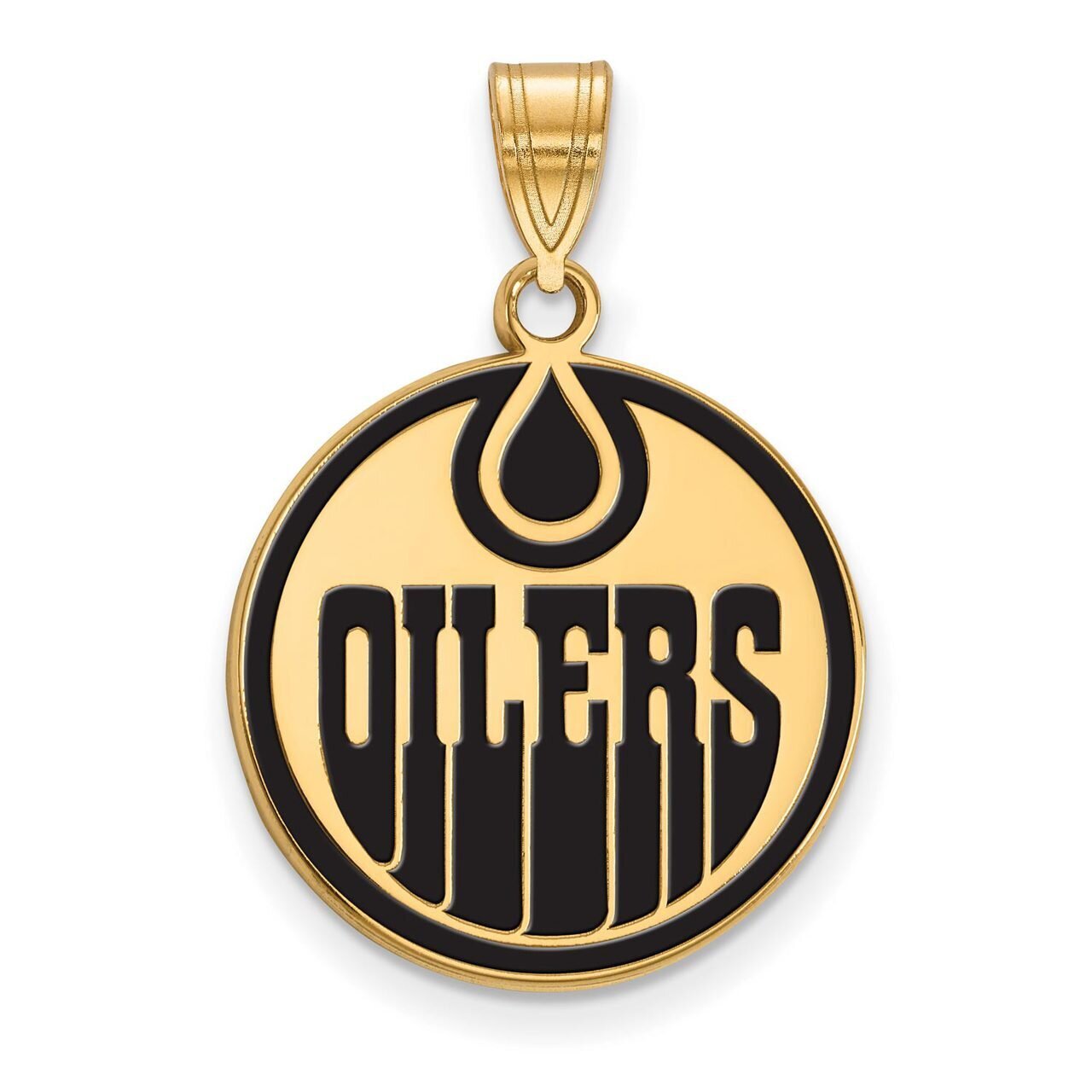 Edmonton Oilers Large Enamel Pendant Gold-plated Silver GP009OIL, MPN: GP009OIL, 886774741864
