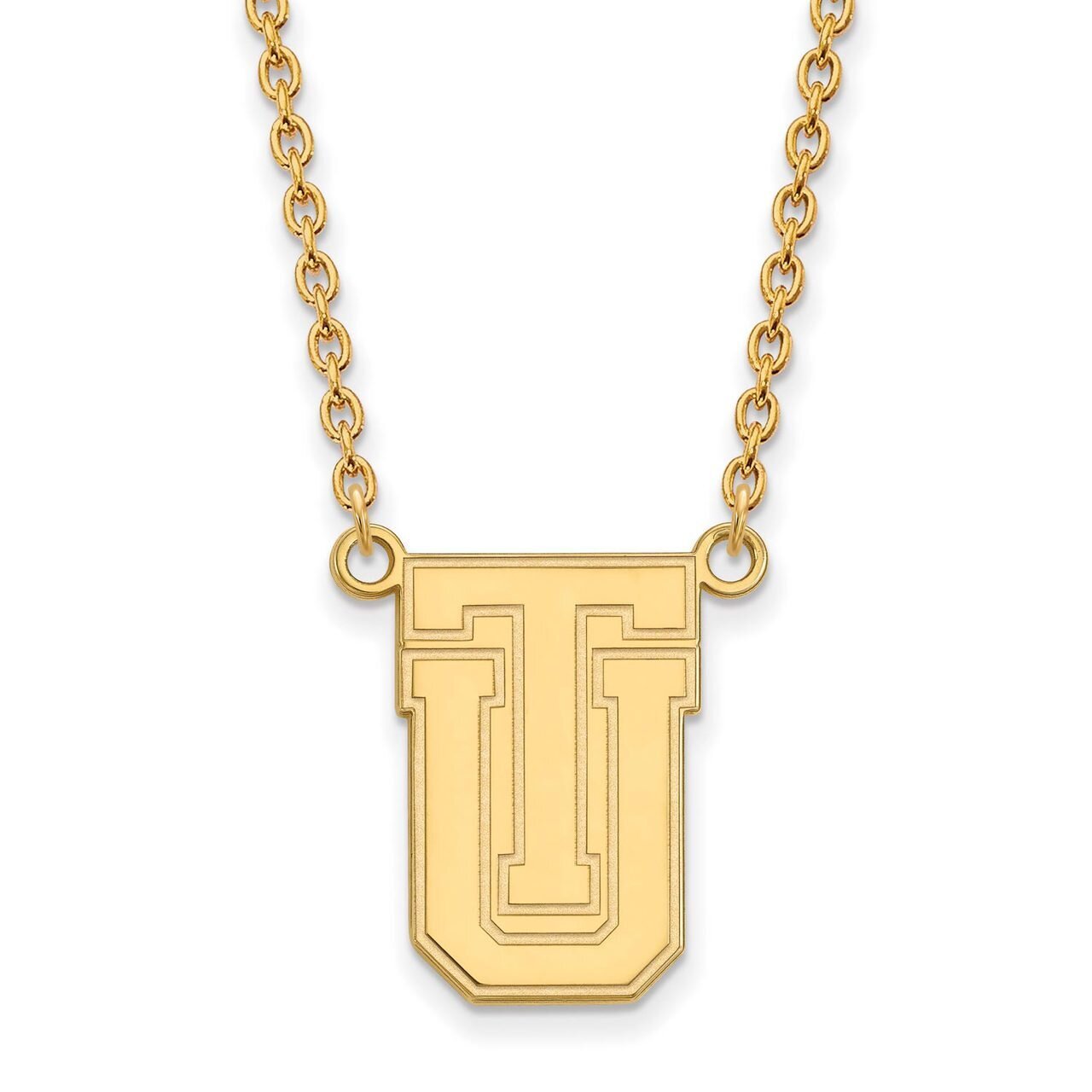 The University of Tulsa Large Pendant with Chain Necklace Gold-plated Silver GP009UTL-18