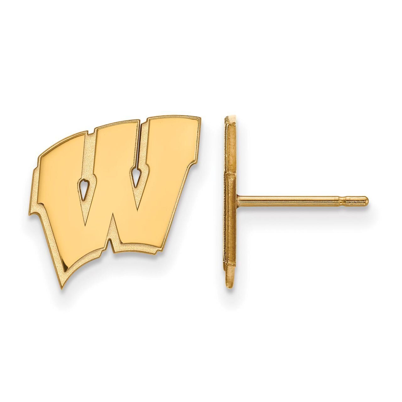 University of Wisconsin Small Post Earring Gold-plated Silver GP009UWI, MPN: GP009UWI, 886774910260