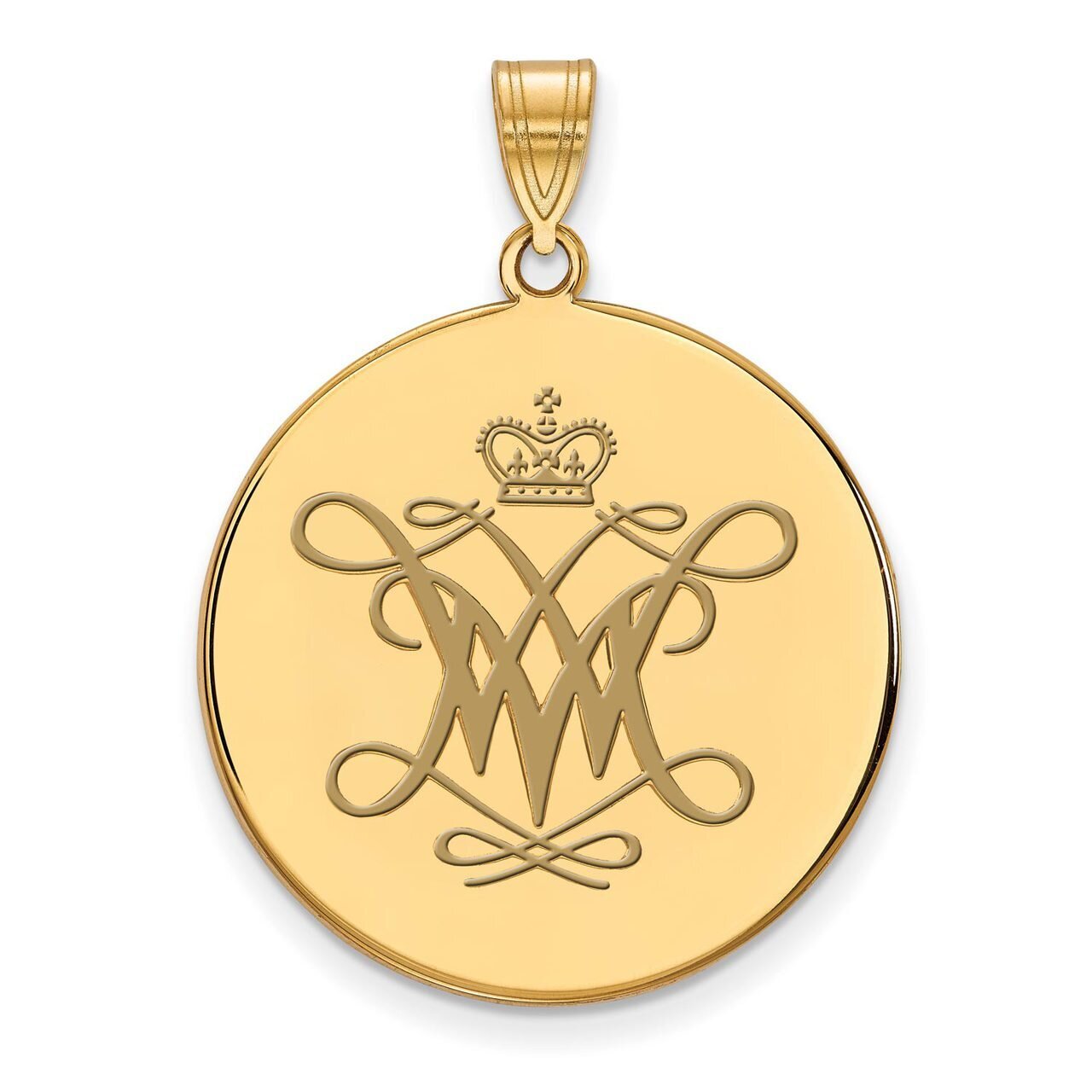 William And Mary XLarge Enamel Disc Pendant Gold-plated Silver GP009WMA