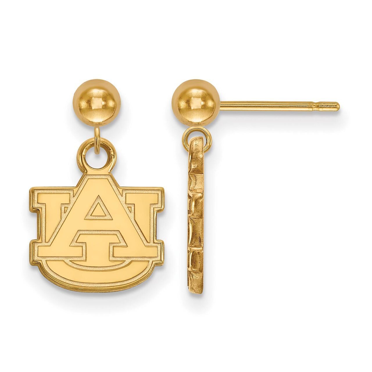 Auburn University Earring Dangle Ball Gold-plated Silver GP010AU
