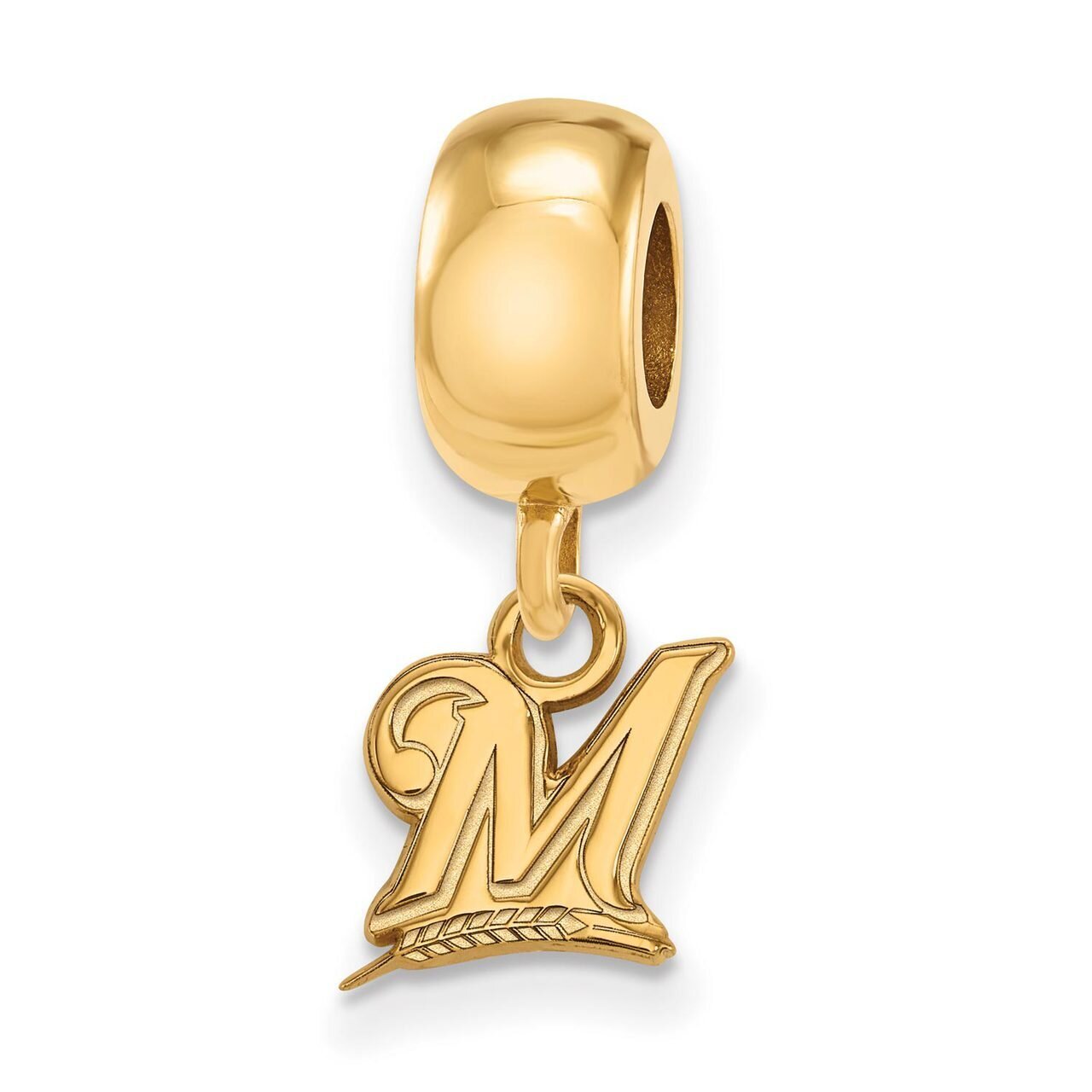 Milwaukee Brewers Bead Charm x-Small Dangle Gold-plated Silver GP010BRE
