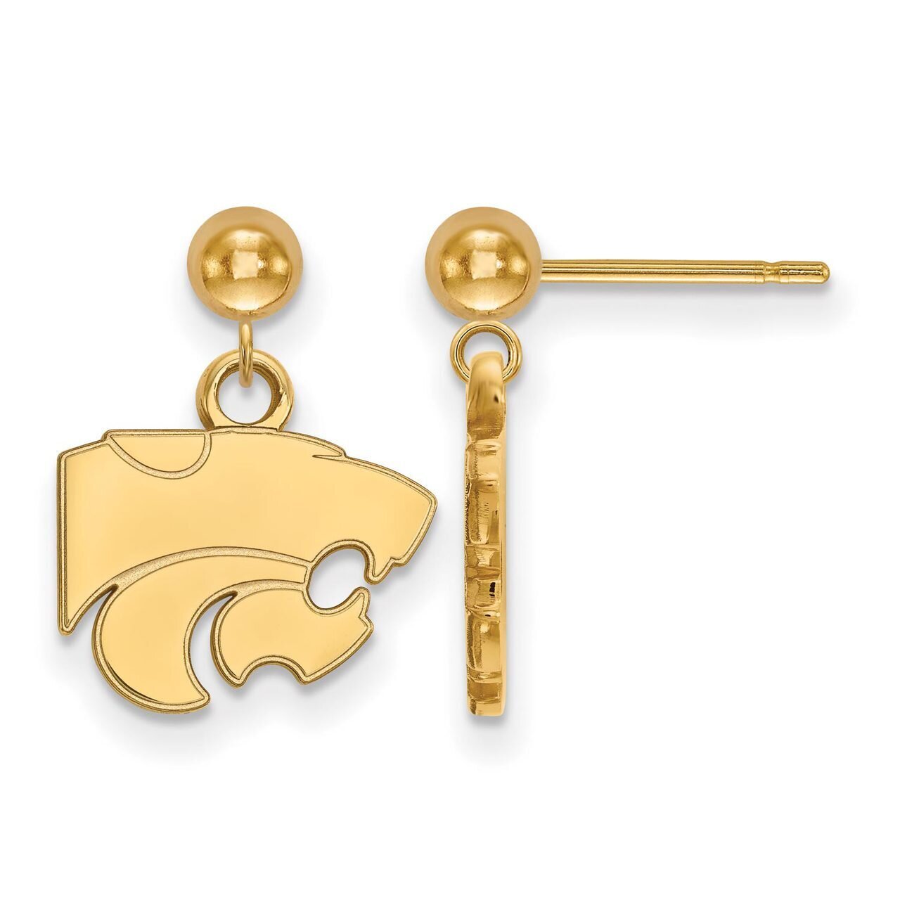 Kansas State University Earring Dangle Ball Gold-plated Silver GP010KSU