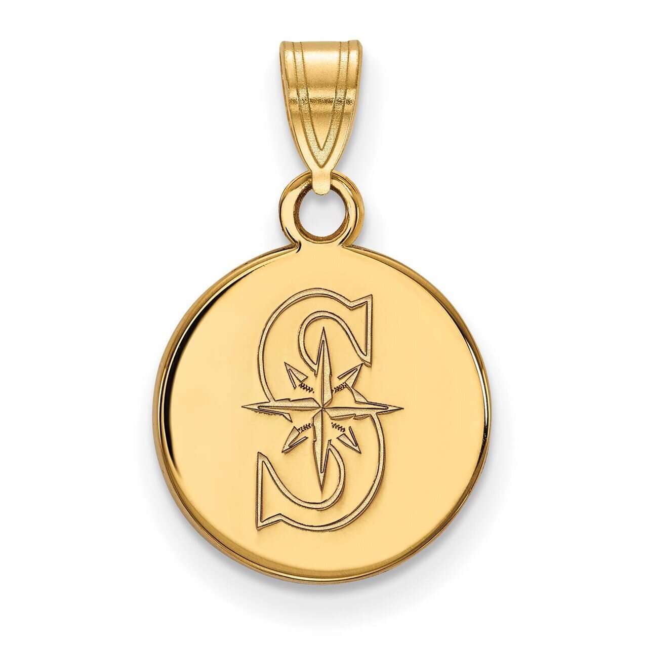 Seattle Mariners Small Disc Pendant Gold-plated Silver GP010MRN, MPN: GP010MRN, 886774911083