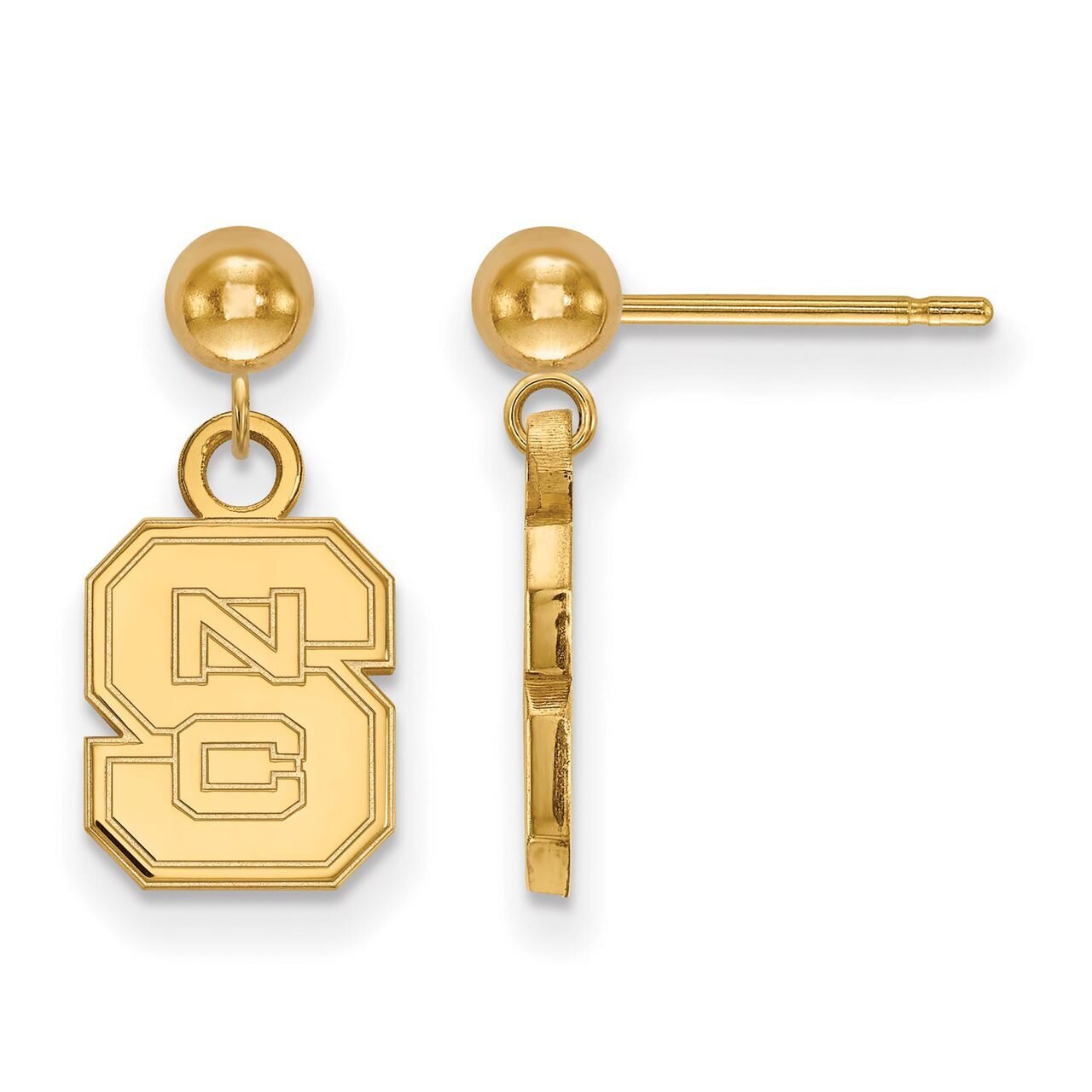 North Carolina State University Earring Dangle Ball Gold-plated Silver GP010NCS