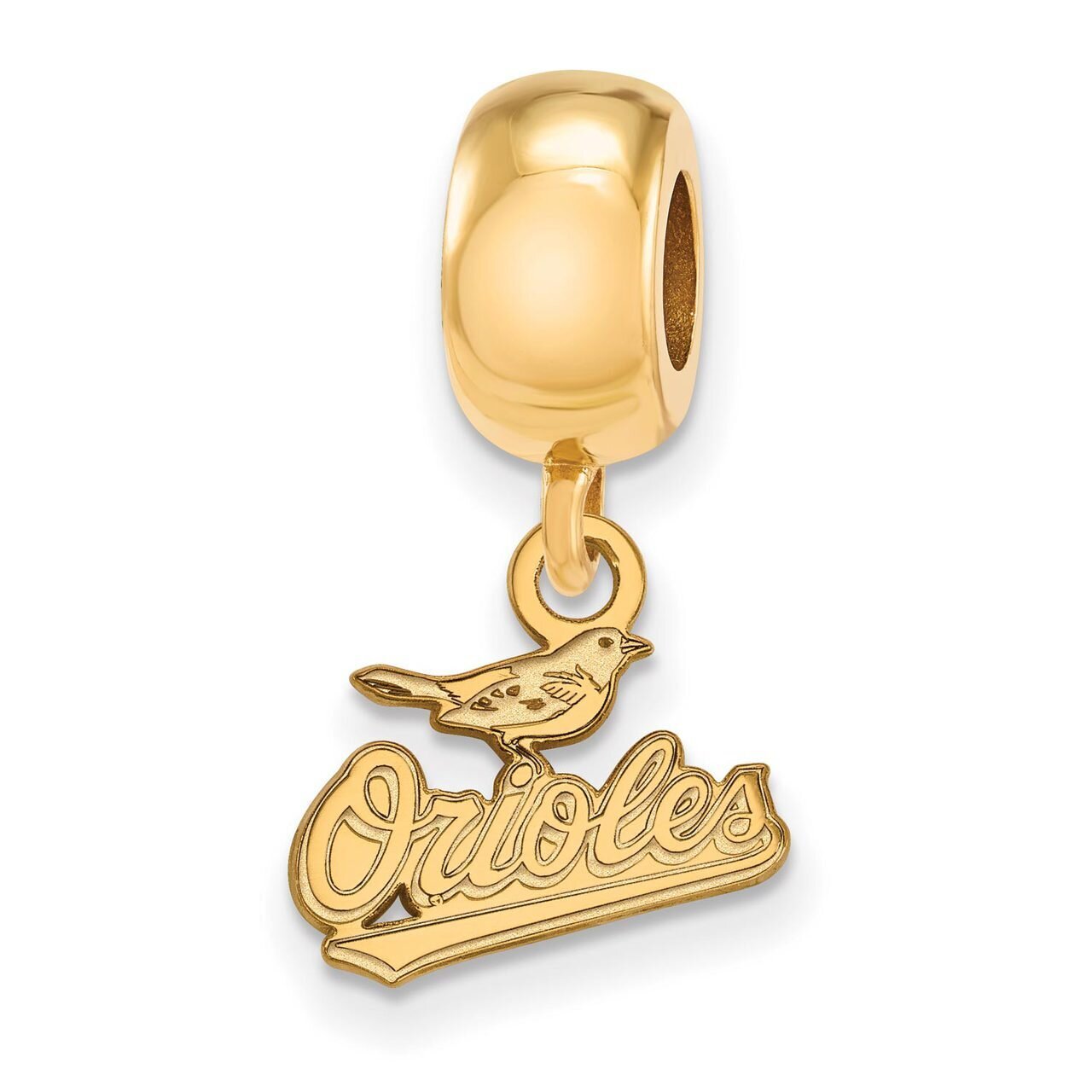 Baltimore Orioles Bead Charm x-Small Dangle Gold-plated Silver GP010ORI